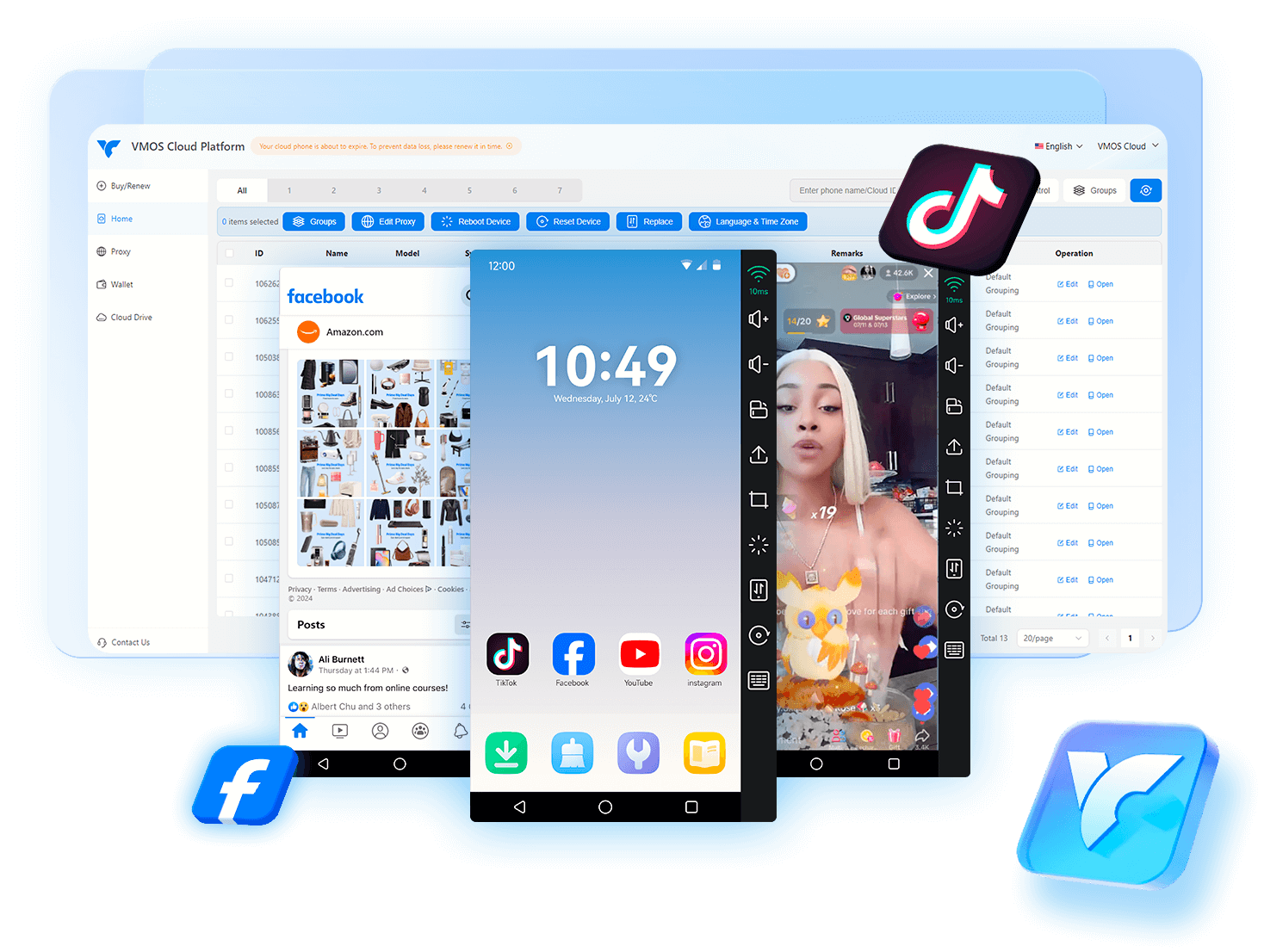 Android 13 cloud virtual machine perfect replica of a real phone